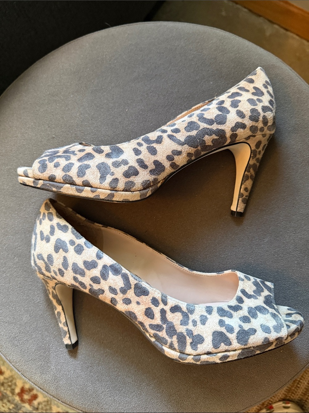 Cole Haan Drado Leopard Print Peep-Toe Heel Womens 8 Leather Work Fall - Picture 9 of 11